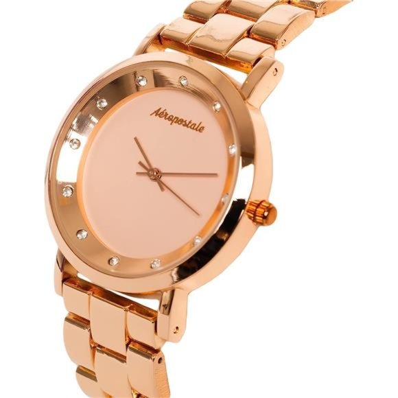 Women\'s Quartz Rose Gold Watch Simple Pink Dial Stone Encrusted Bezel main image 5